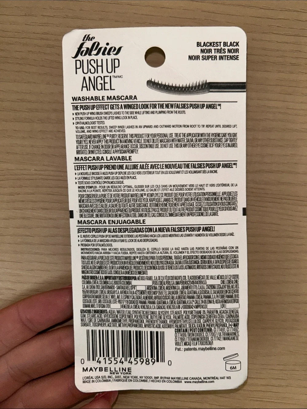 Maybelline Push Up Angel Mascara in Blackest Black with Purple Packaging